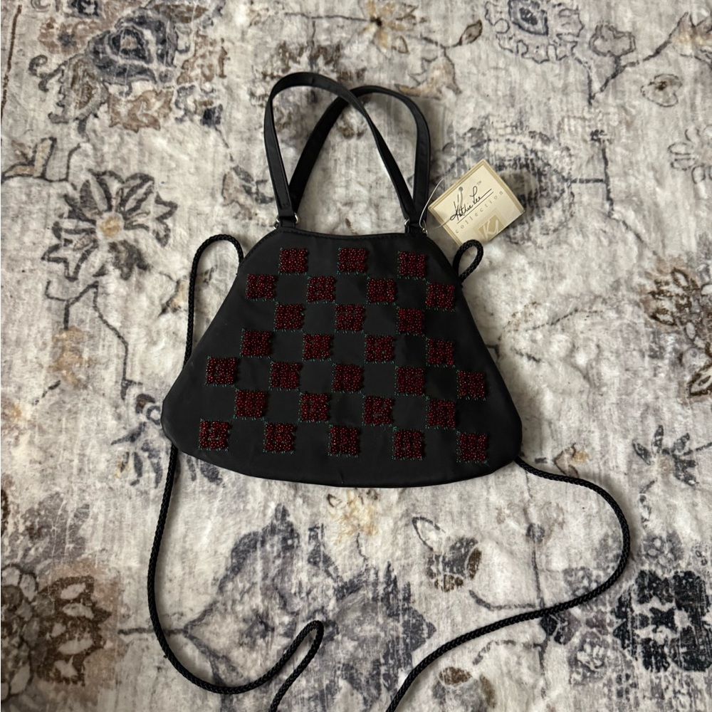 Kathie Lee Black and Red Checkered Handbag